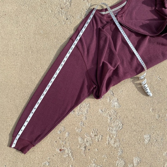 Vintage Burgundy waffleknit long sleeve Faded Glory long sleeve shirt - Picture 7 of 7